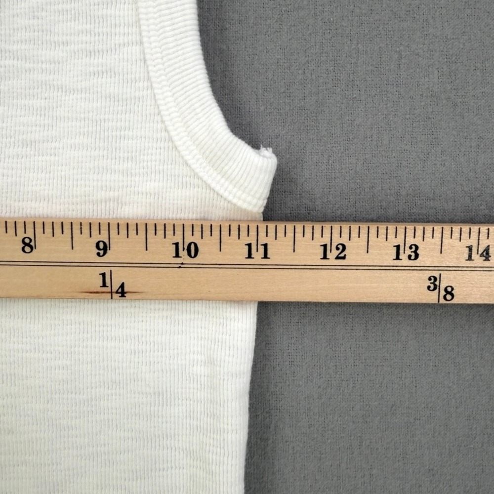 ENZA COSTA Textured Rib Sleeveless U Neck Tank Top Womens XS White Quite Luxury - Picture 10 of 16